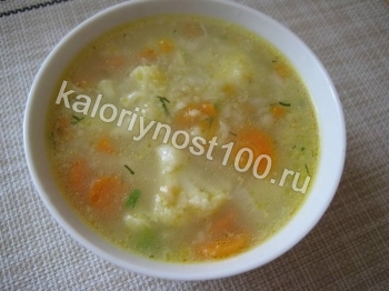 Диетический суп из цветной капусты без картошки