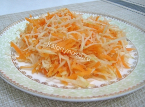 Салат с корневым сельдереем, морковью и медом