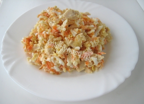 Салат с курицей и морковью: диетический, с фото